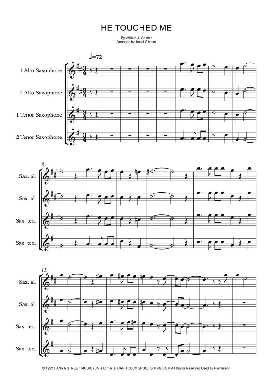 He Touched Me He Touched Me Woodwind Quartet scores gallery preview page 1