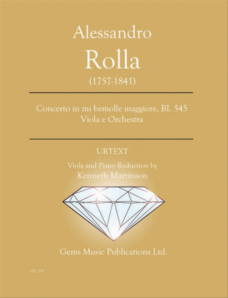 Concerto in mi bemolle maggiore, BI. 545 Viola e Orchestra Viola scores gallery preview page 1