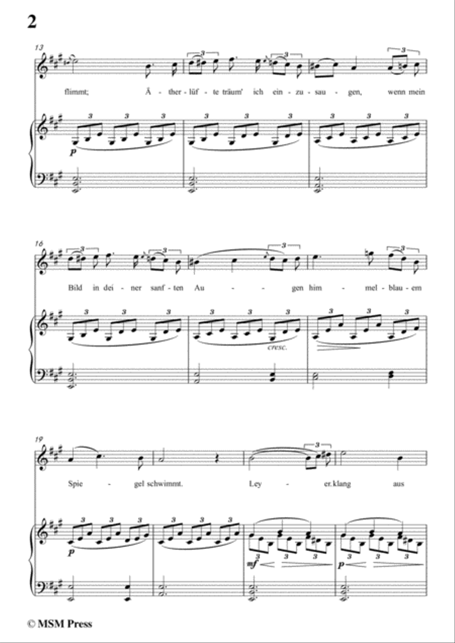Schubert-Die Entzückung an Laura(Version II),D.577,in A Major,for Voice&Piano Voice scores gallery preview page 4