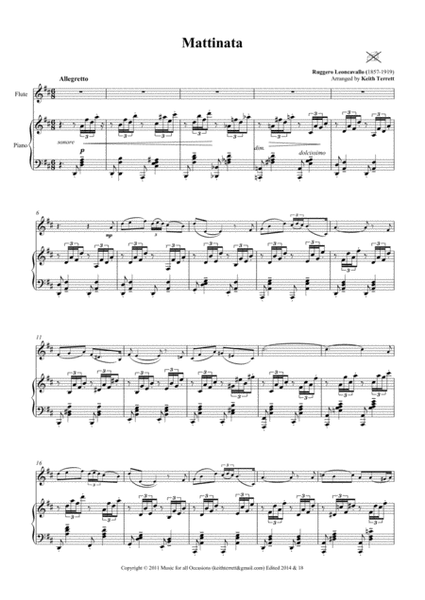 Mattinata for Flute & Piano image number null