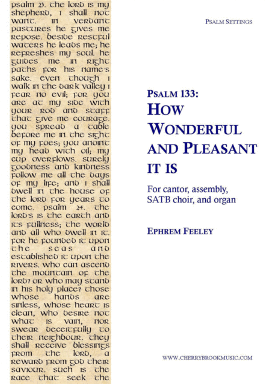 Psalm 133: How Wonderful and Pleasant it is 4-Part scores gallery preview page 1