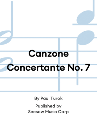 Canzone Concertante No. 7