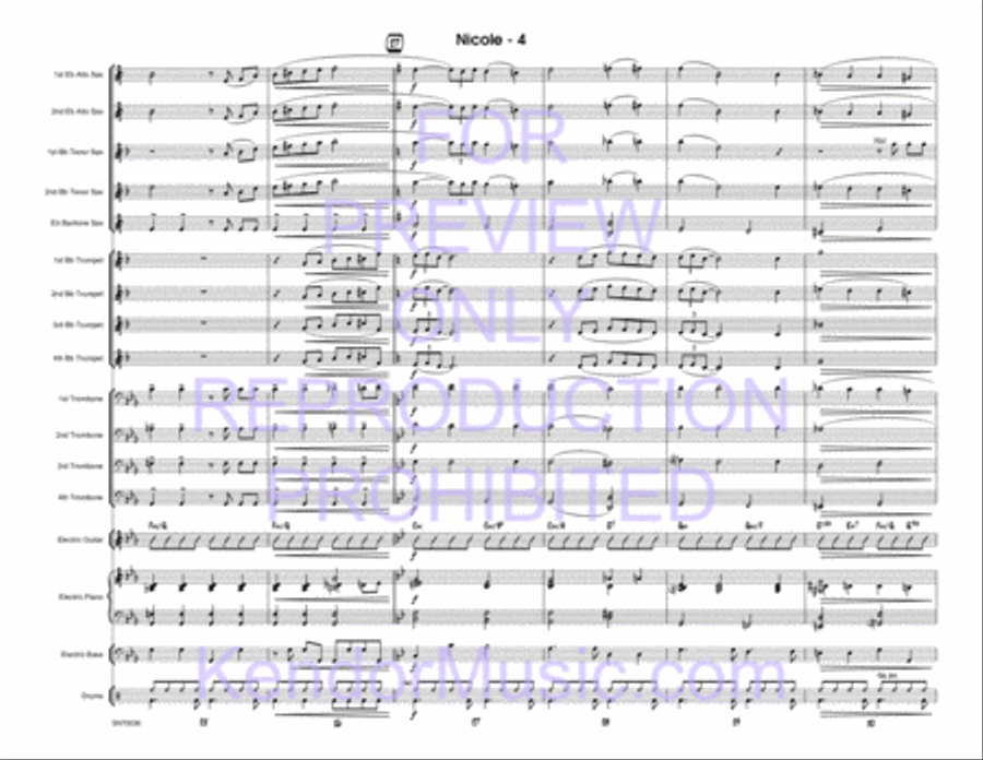 Nicole (Full Score) Nicole (Full Score) Jazz Ensemble scores gallery preview page 5