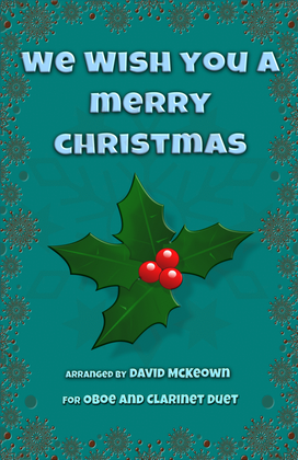 Book cover for We Wish You a Merry Christmas, Jazz Style, for Oboe and Clarinet Duet