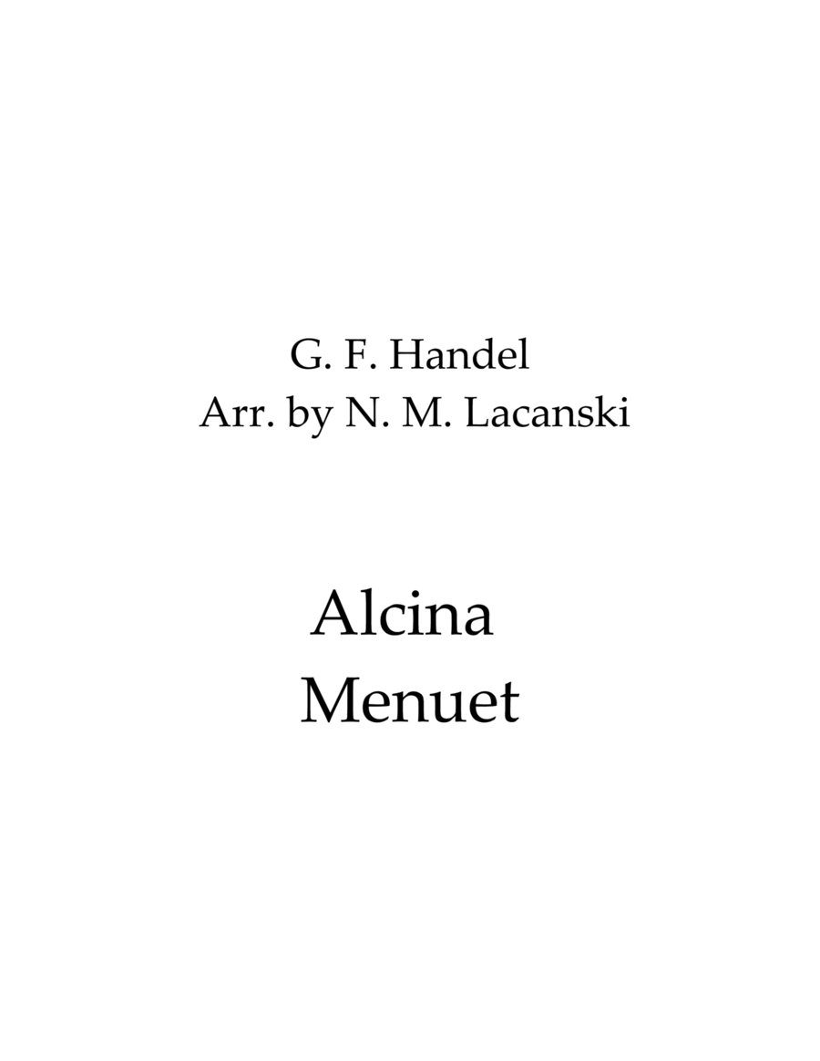 Alcina Menuet String Orchestra scores gallery preview page 1