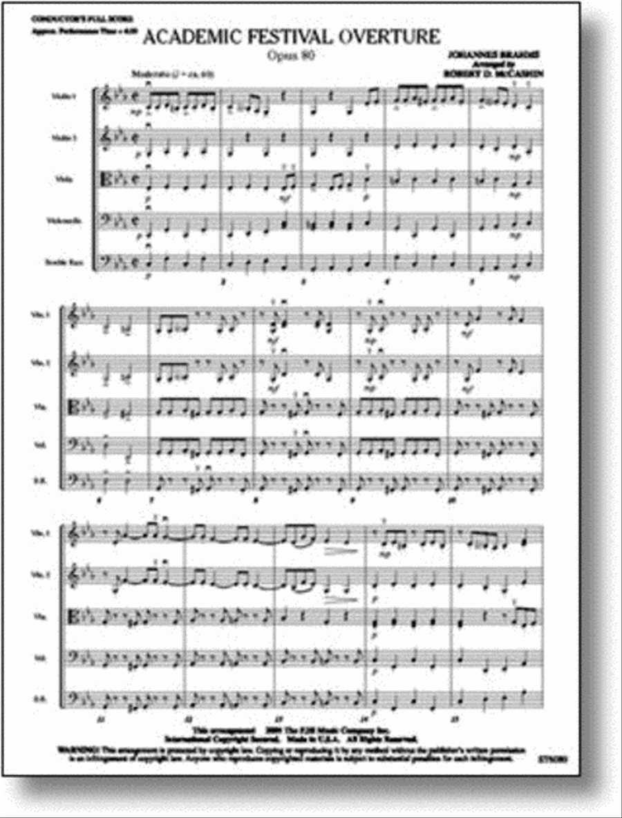 Academic Festival Overture, Opus 80 String Orchestra scores gallery preview page 1