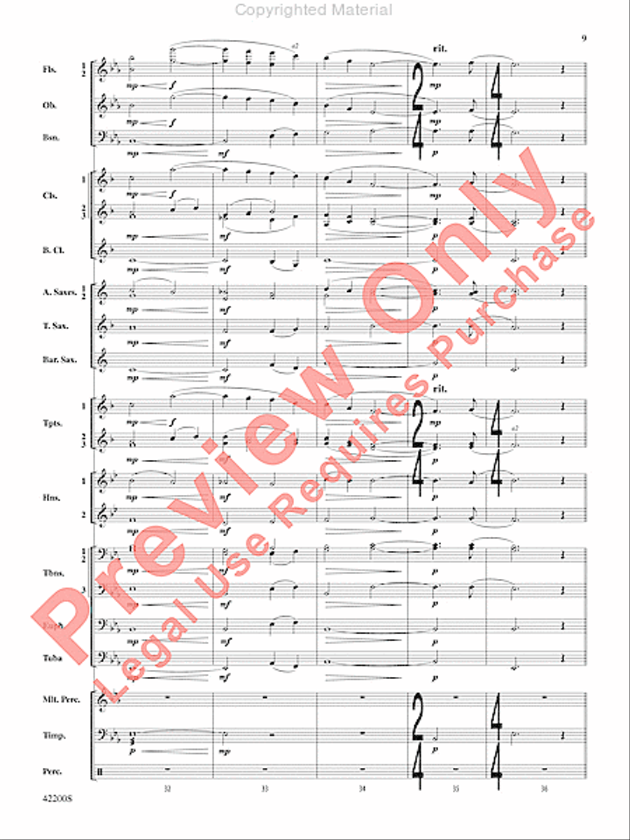 Colonial Song Concert Band scores gallery preview page 8