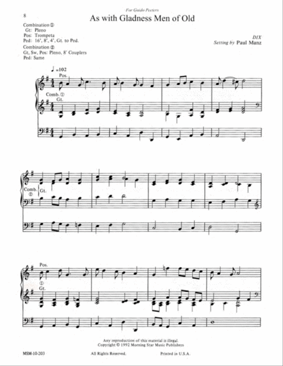 Three for Epiphany Organ scores gallery preview page 4