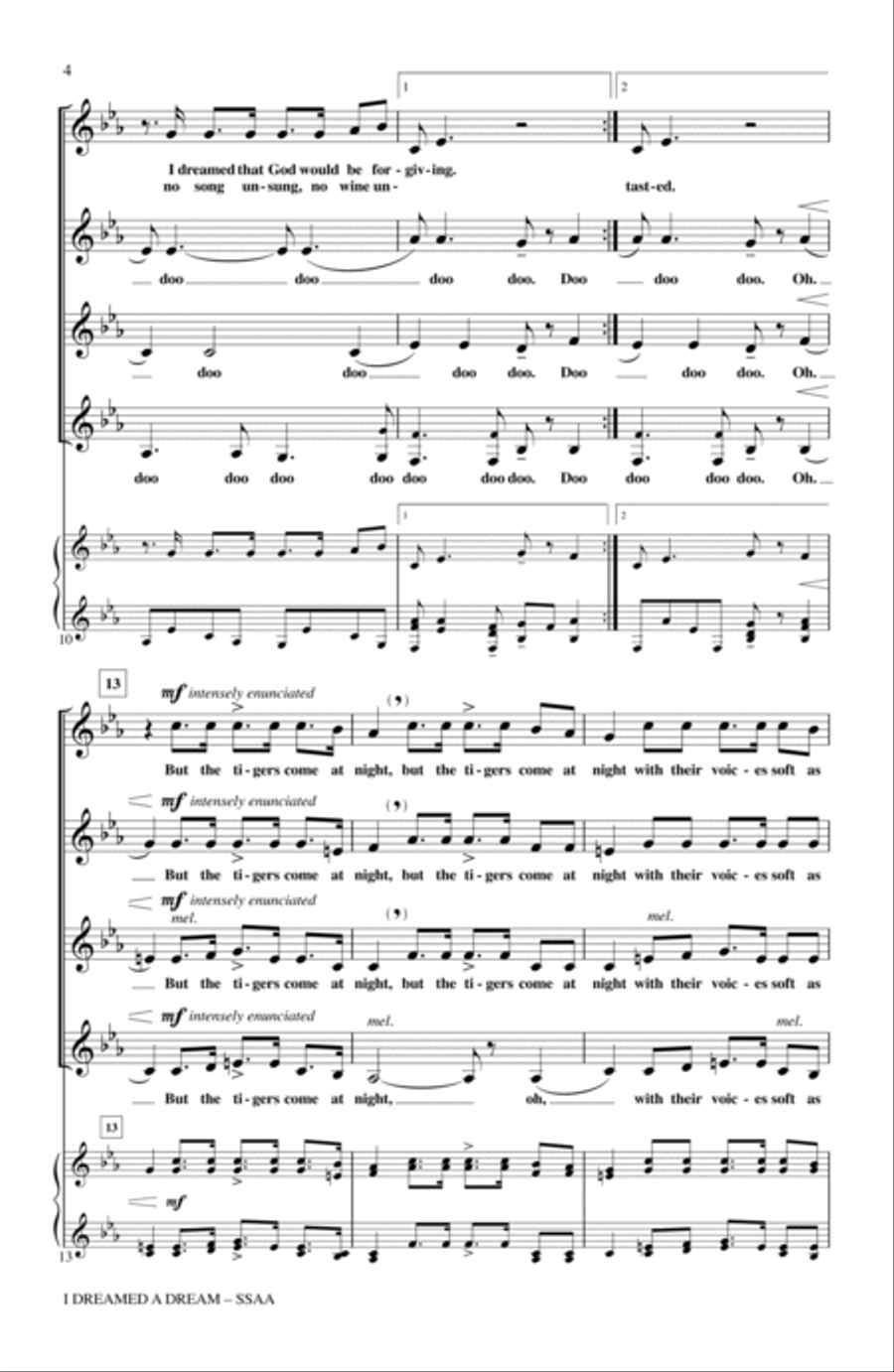 I Dreamed A Dream SSAA scores gallery preview page 3