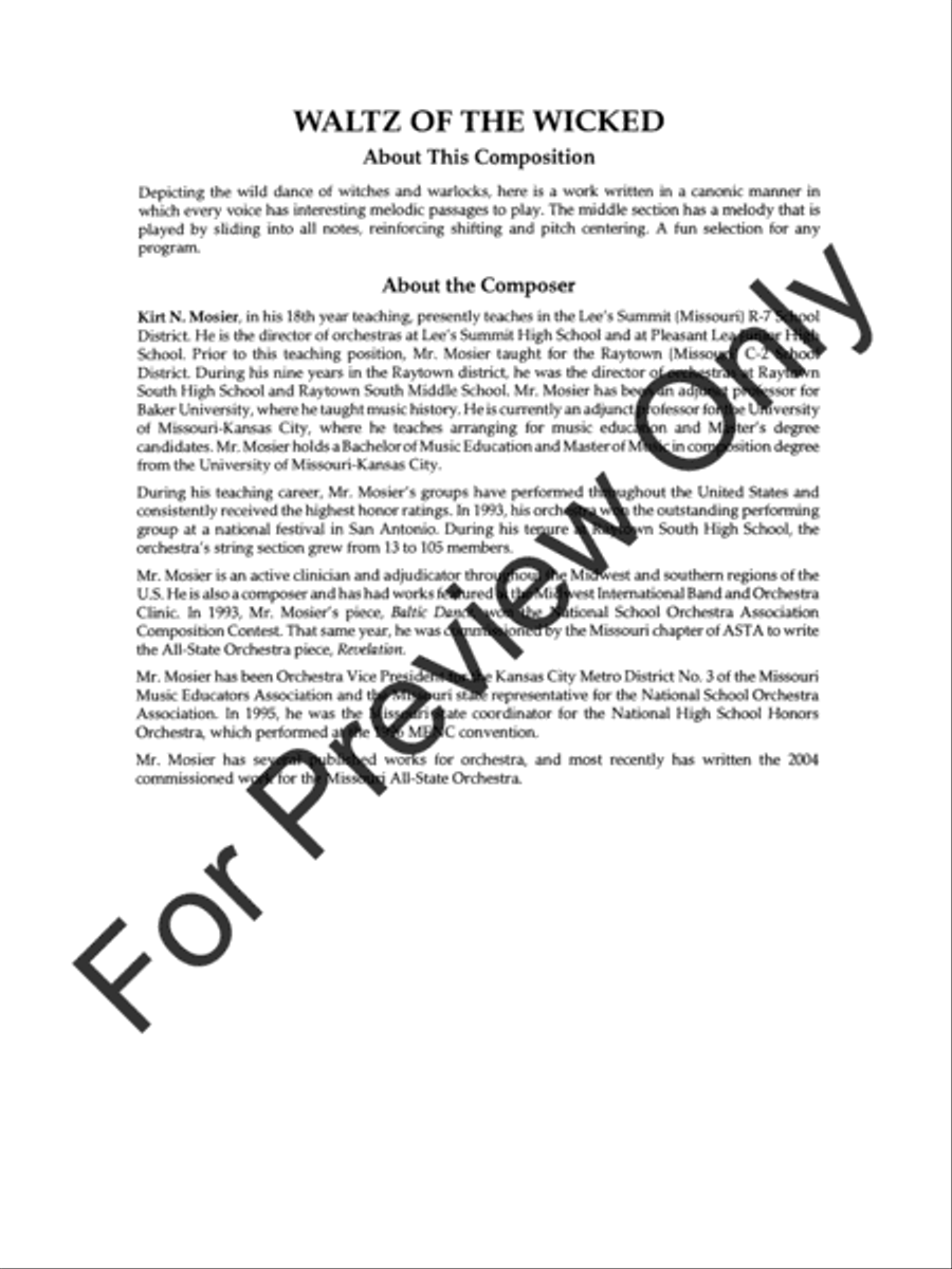 Waltz of the Wicked String Orchestra scores gallery preview page 3