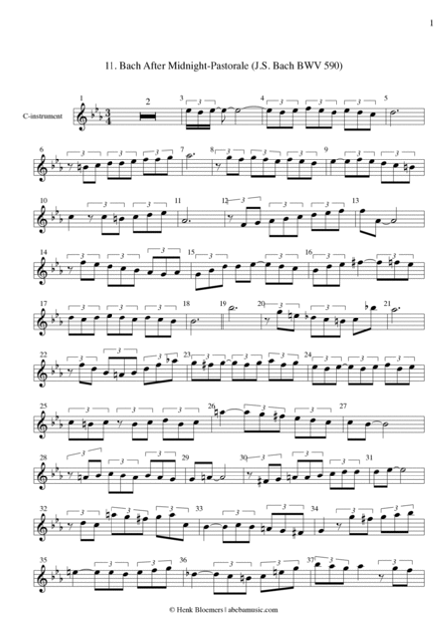 Pastorale from Bach BWV 590 Small Ensemble scores gallery preview page 3