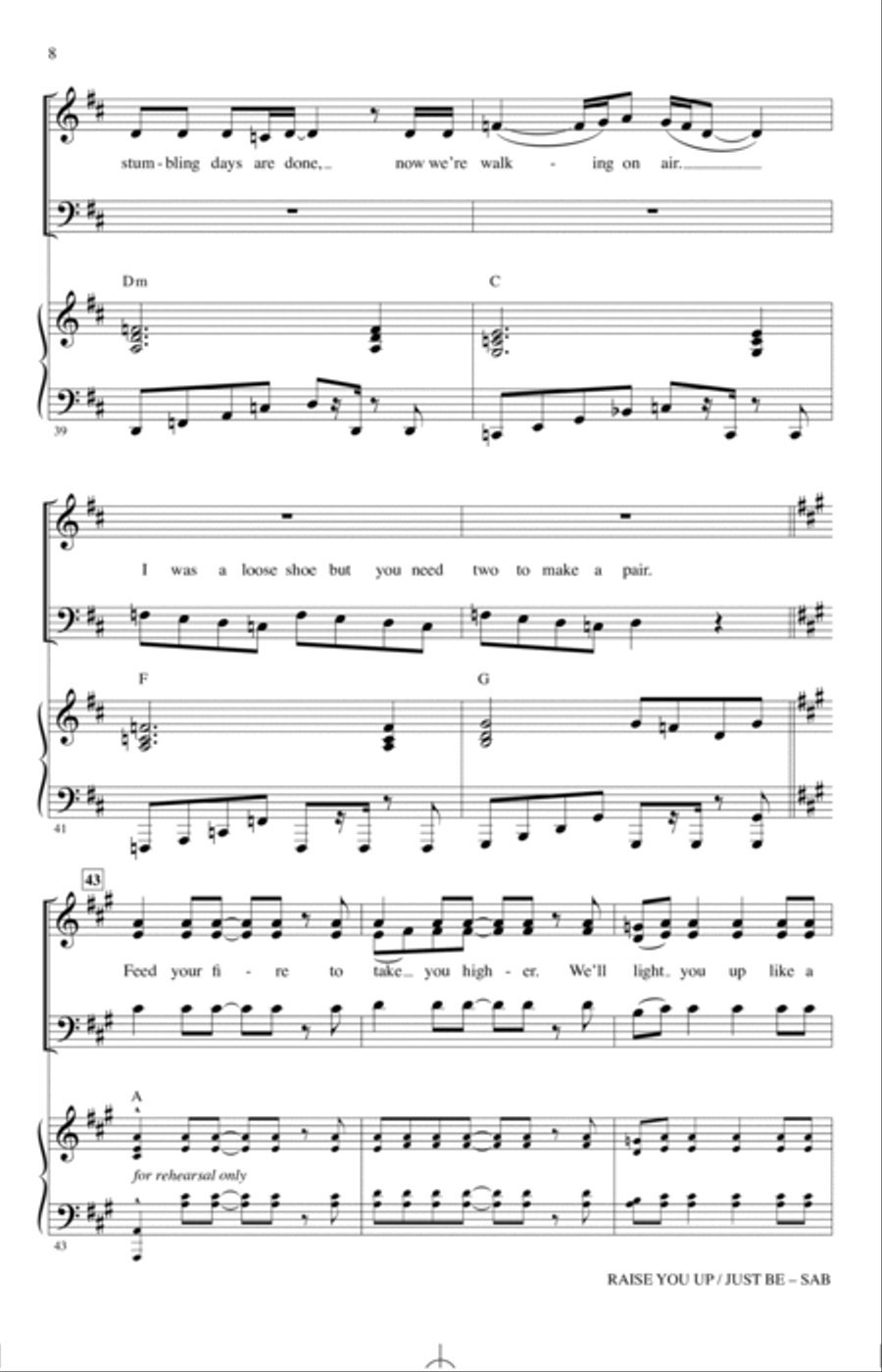 Raise You Up/Just Be (from Kinky Boots) (arr. Mac Huff) 3-Part scores gallery preview page 6