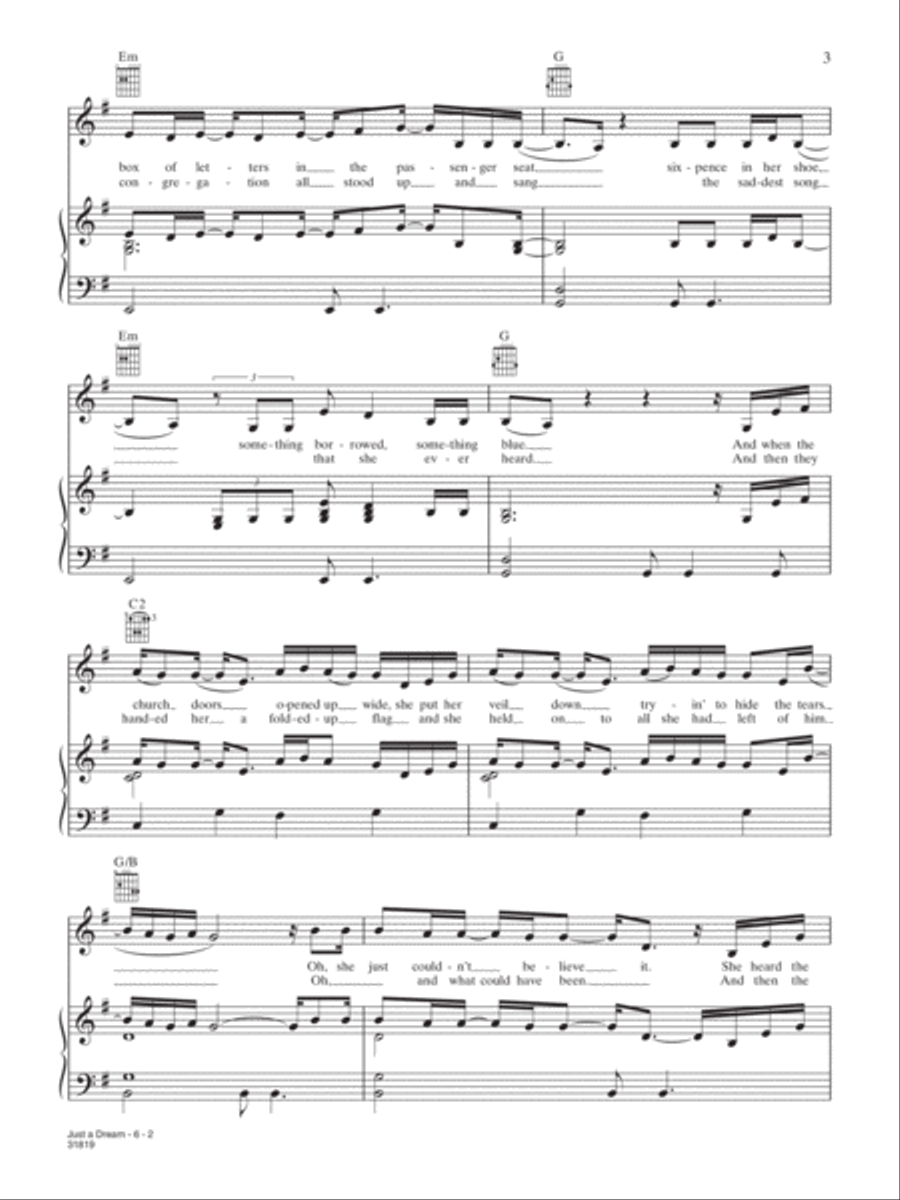 Just a Dream Just a Dream Piano, Vocal, Guitar scores gallery preview page 2
