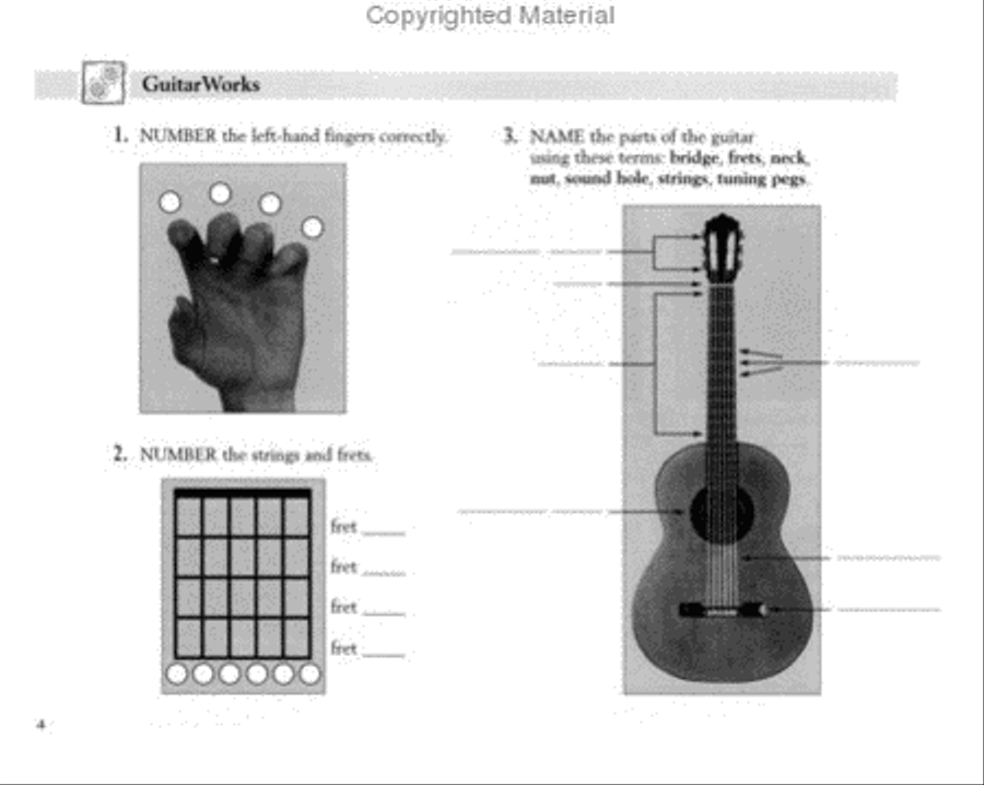 The FJH Young Beginner Guitar Method, Theory Activity Book 1 Easy Guitar scores gallery preview page 2