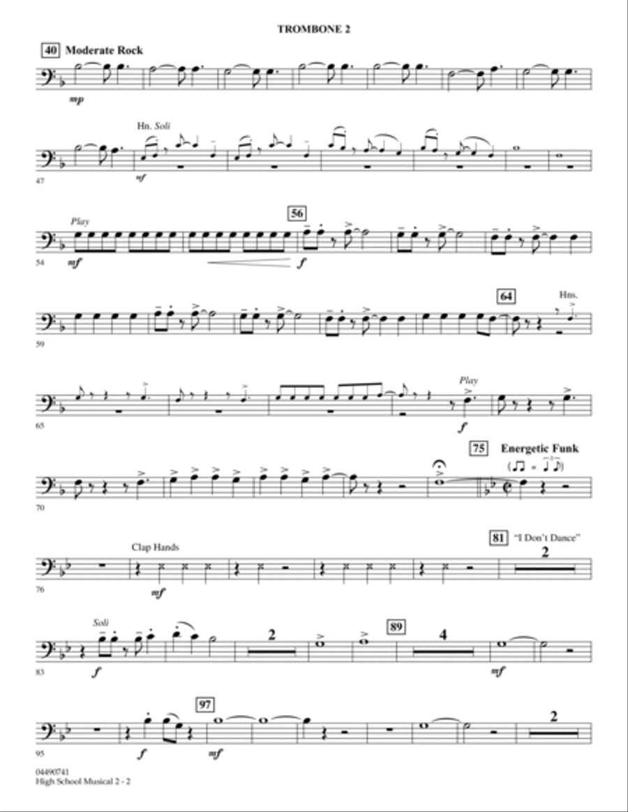 High School Musical 2 - Trombone 2 Full Orchestra scores gallery preview page 2