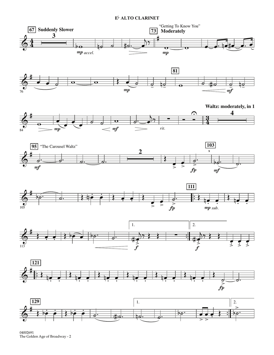 The Golden Age Of Broadway - Eb Alto Clarinet Concert Band scores gallery preview page 2
