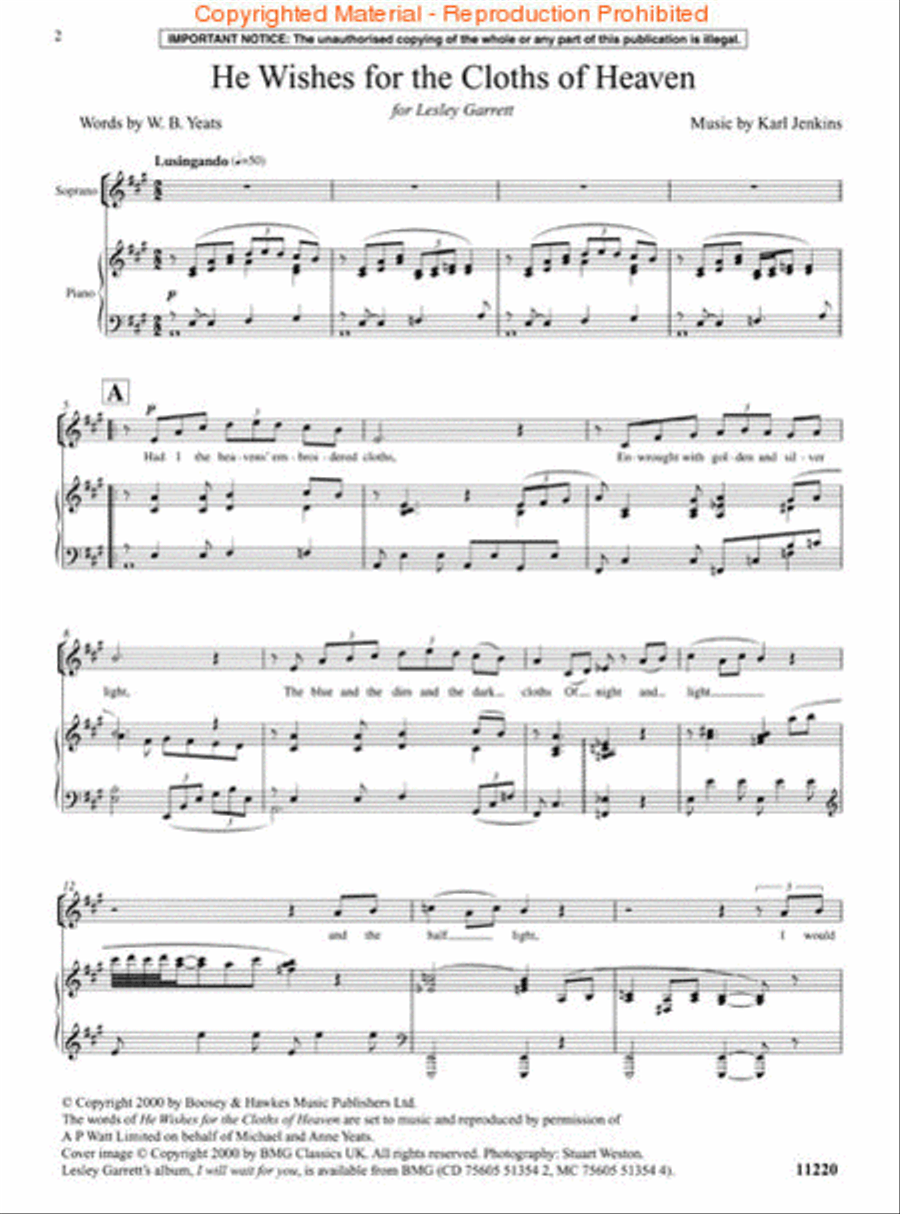 He Wishes for the Cloths of Heaven Medium Voice scores gallery preview page 2
