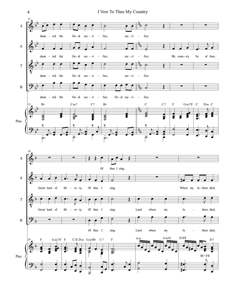 I Vow To Thee My Country (with 
