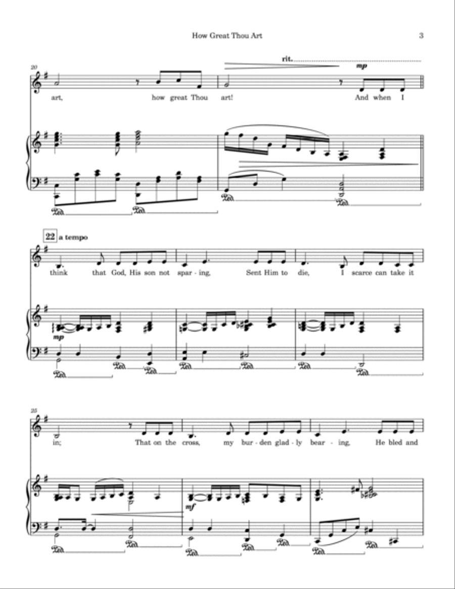 How Great Thou Art - Voice & Piano Accompaniment Voice scores gallery preview page 4