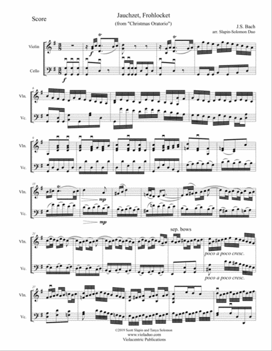 Twenty-Five Tunes for Twenty-Five Days of Christmas (for violin and cello) String Duet scores gallery preview page 6