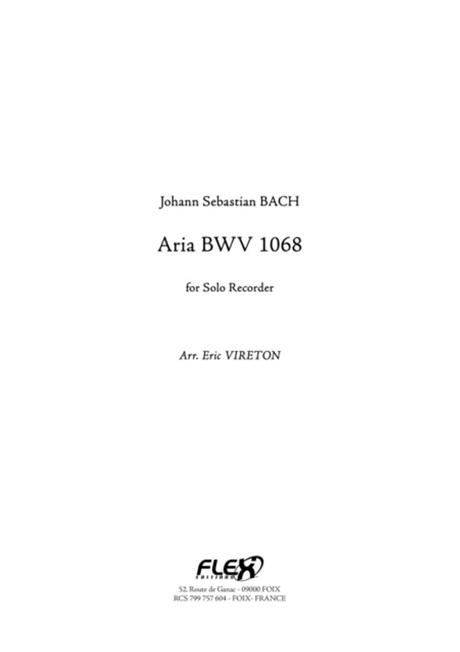 Aria BWV 1068 Aria BWV 1068 Recorder scores gallery preview page 1