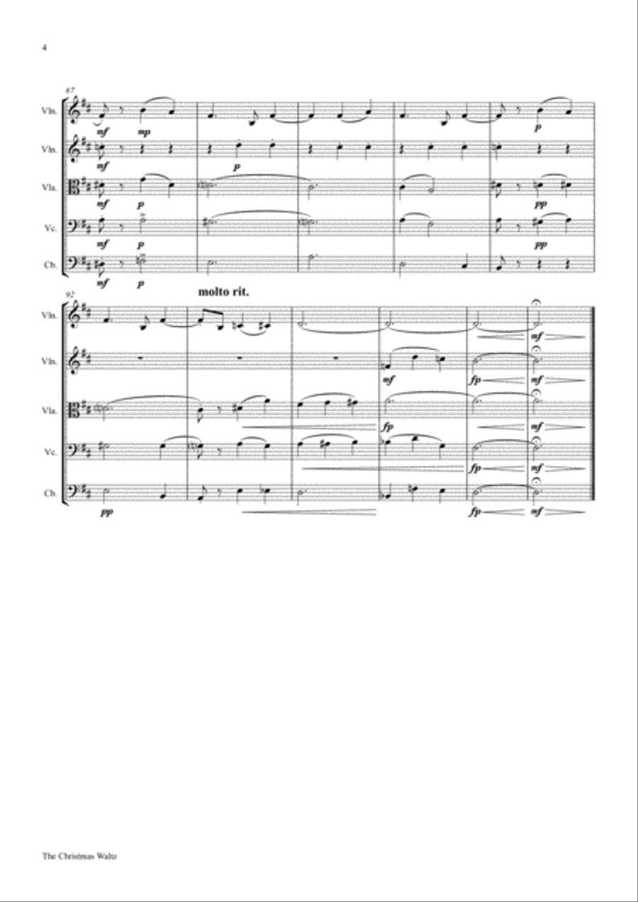 The Christmas Waltz String Quartet scores gallery preview page 4