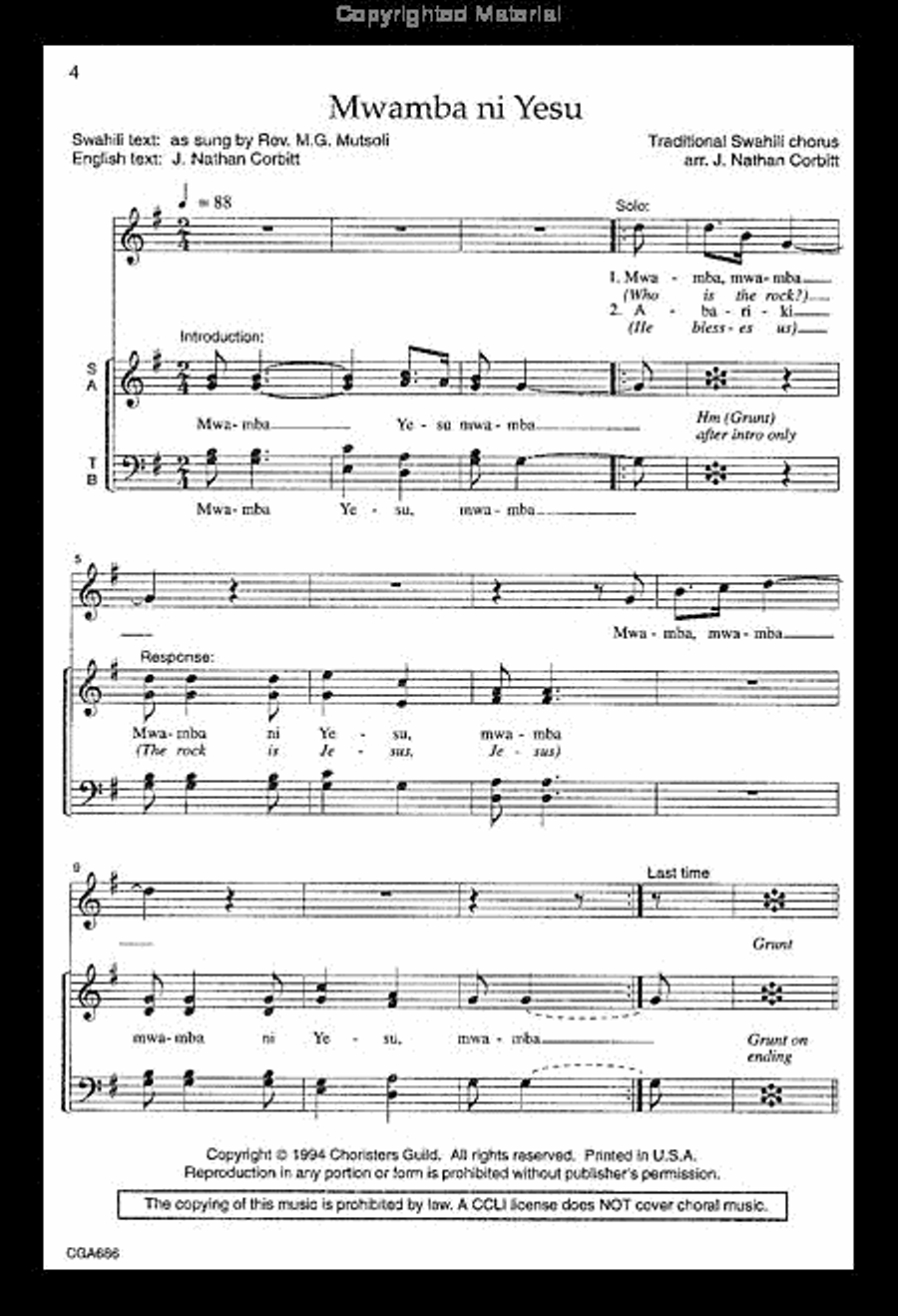 Four African Hymns Choir scores gallery preview page 4