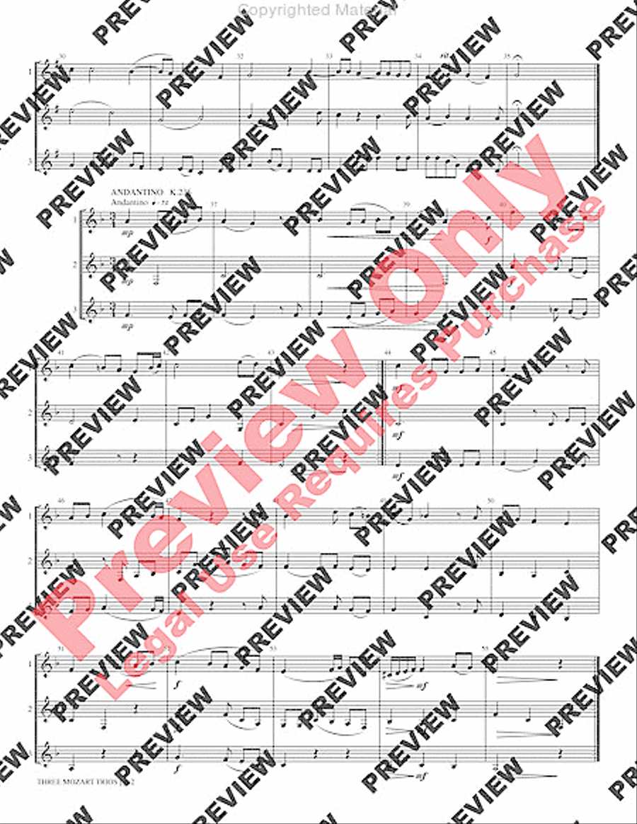Three Mozart Trios Brass Trio scores gallery preview page 4