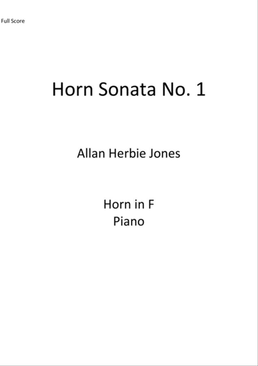 Horn Sonata No. 1 Horn Solo scores gallery preview page 1