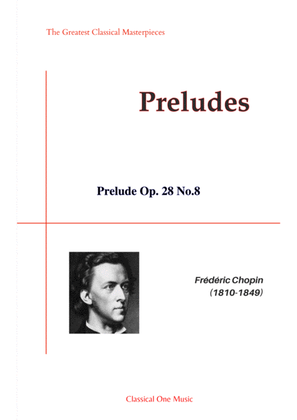 Book cover for Chopin-Prelude Op. 28 No.8 for piano solo
