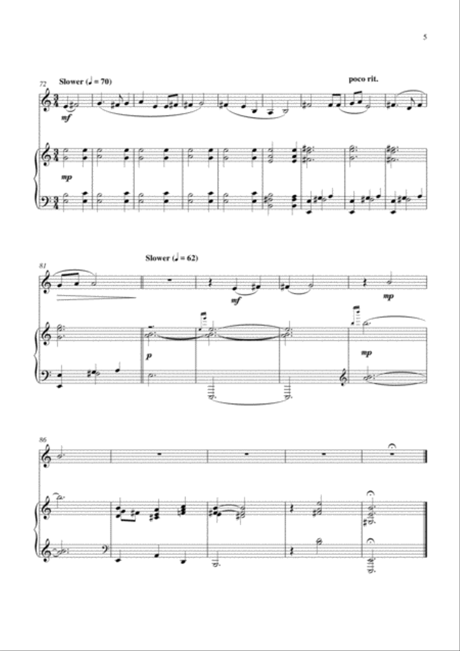 Carson Cooman: Spring Songs (2005) for Bb or C trumpet and piano C Trumpet scores gallery preview page 5