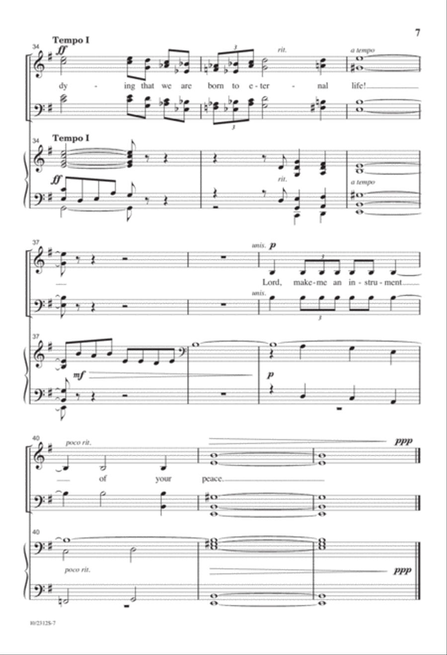 Lord, Make Me an Instrument of Your Peace 4-Part scores gallery preview page 7