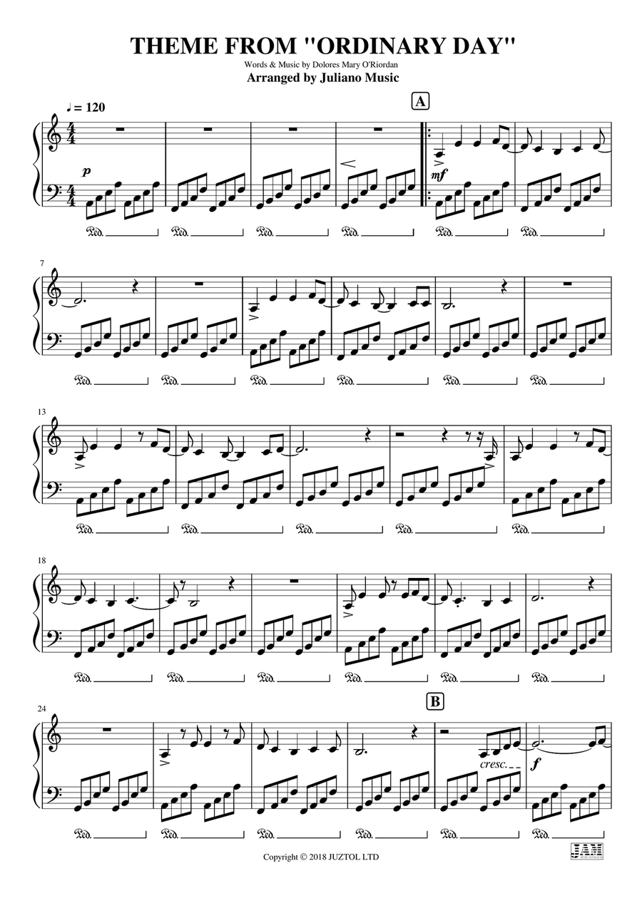 Theme From Ordinary Day Easy Piano scores gallery preview page 3