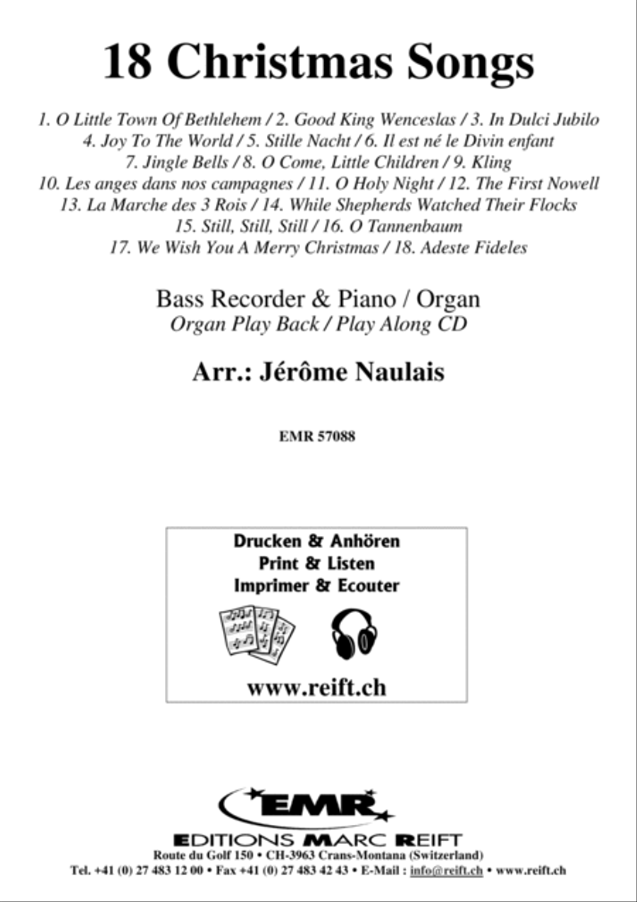 18 Christmas Songs Bass Recorder scores gallery preview page 2