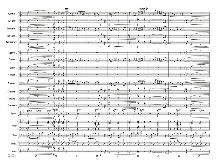 Red Clay - Conductor Score (Full Score) Jazz Ensemble scores gallery preview page 5