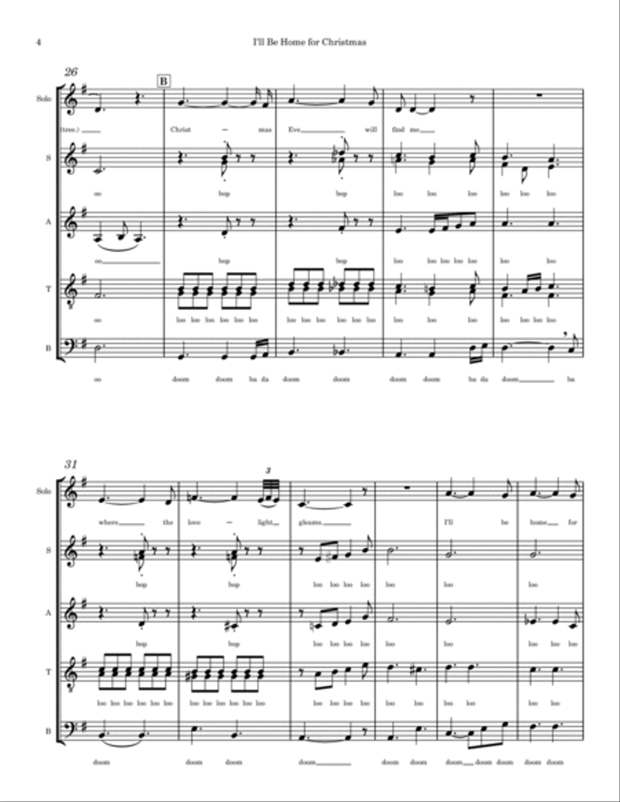 I'll Be Home For Christmas 4-Part scores gallery preview page 4