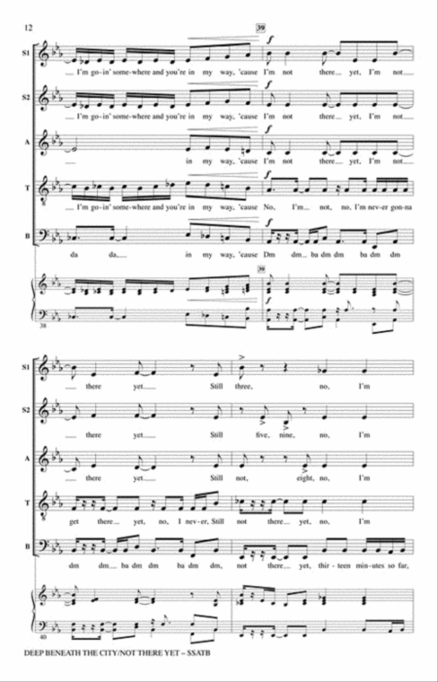 Deep Beneath the City/Not There Yet SSATB scores gallery preview page 5