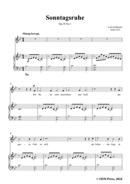 C. Goldmark-Sonntagsruhe(Die Ruhe zieht durch Haus und Stall),Op.18 No.1,in B flat Major
