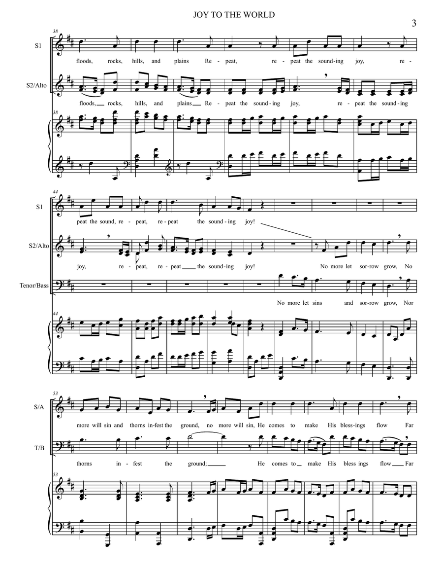 Joy to the World Joy to the World 4-Part scores gallery preview page 3