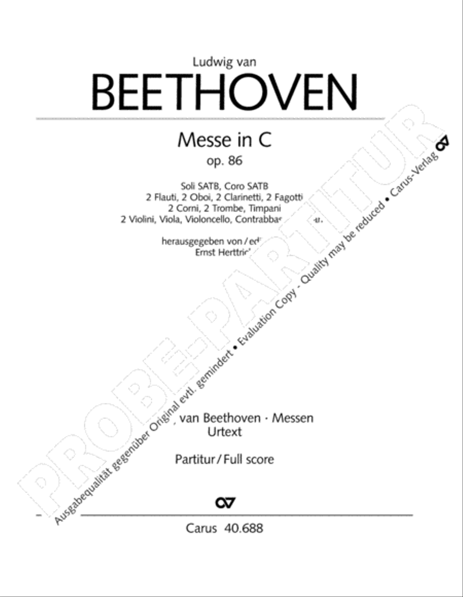Mass in C Major 4-Part scores gallery preview page 2