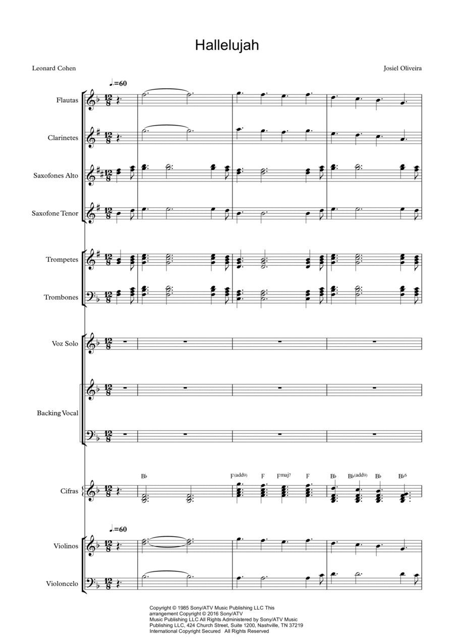 Hallelujah Full Orchestra scores gallery preview page 1