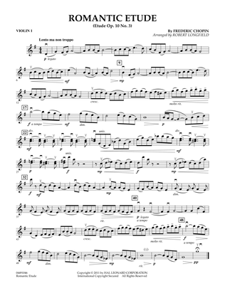 Book cover for Romantic Etude (Op. 10, No. 3) - Violin 1