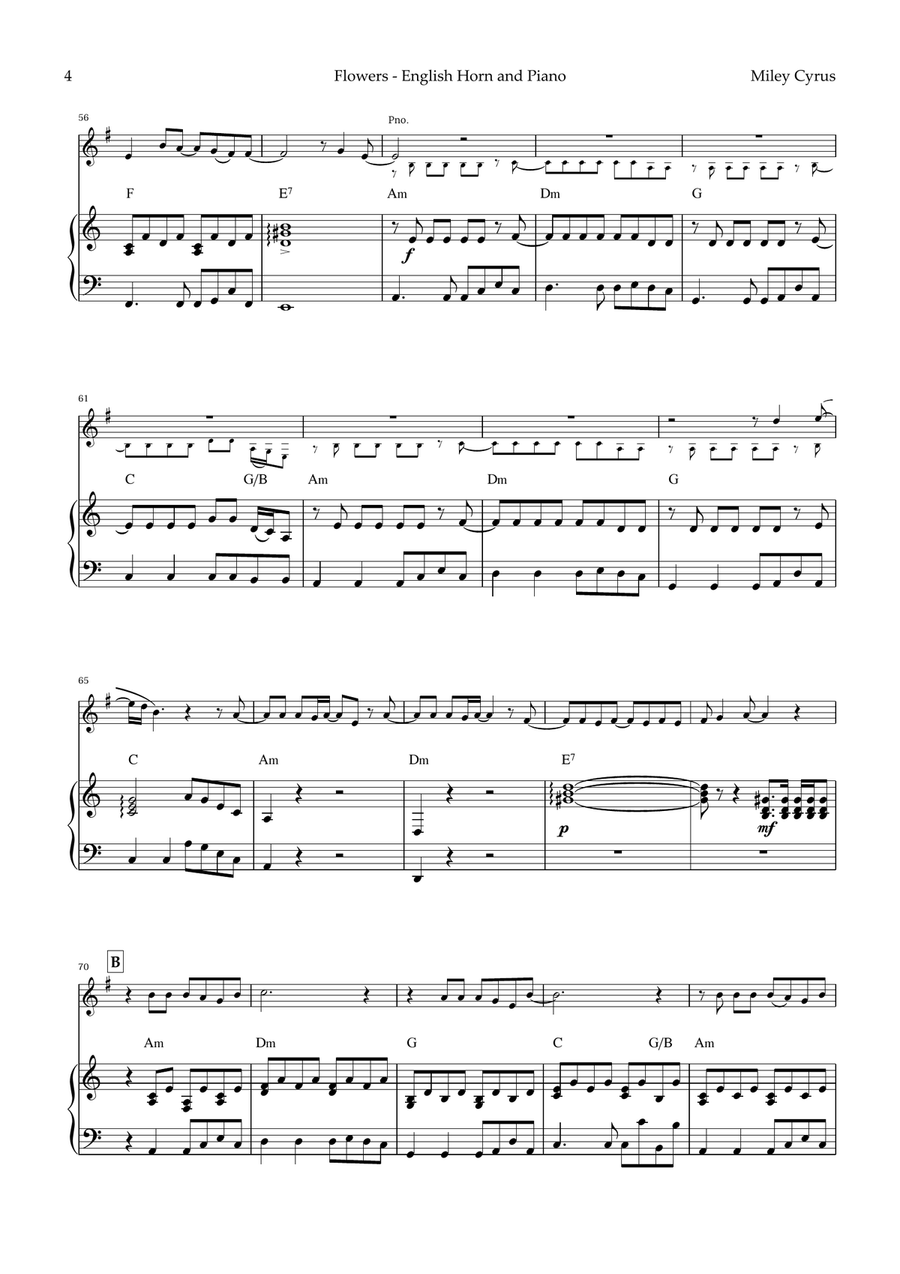 Flowers English Horn scores gallery preview page 4