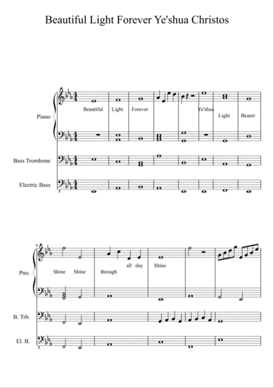 Beautiful Light Forever Ye'shua Christos Small Ensemble scores gallery preview page 1