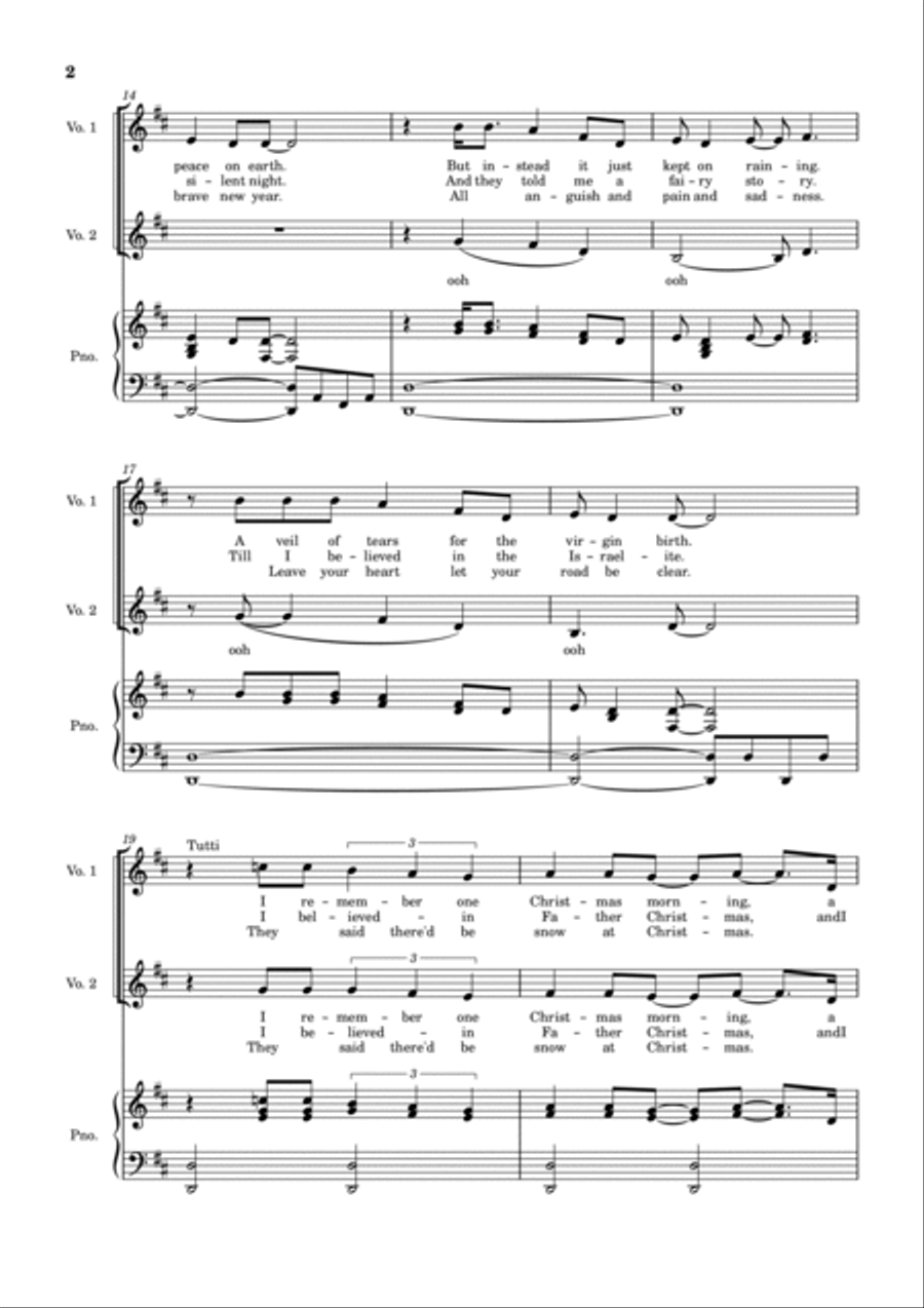 I Believe In Father Christmas SA scores gallery preview page 2