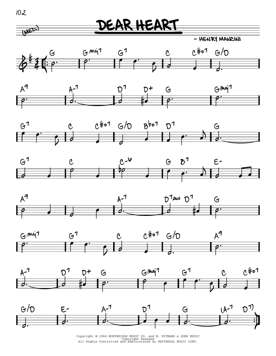 Dear Heart Piano scores gallery preview page 1