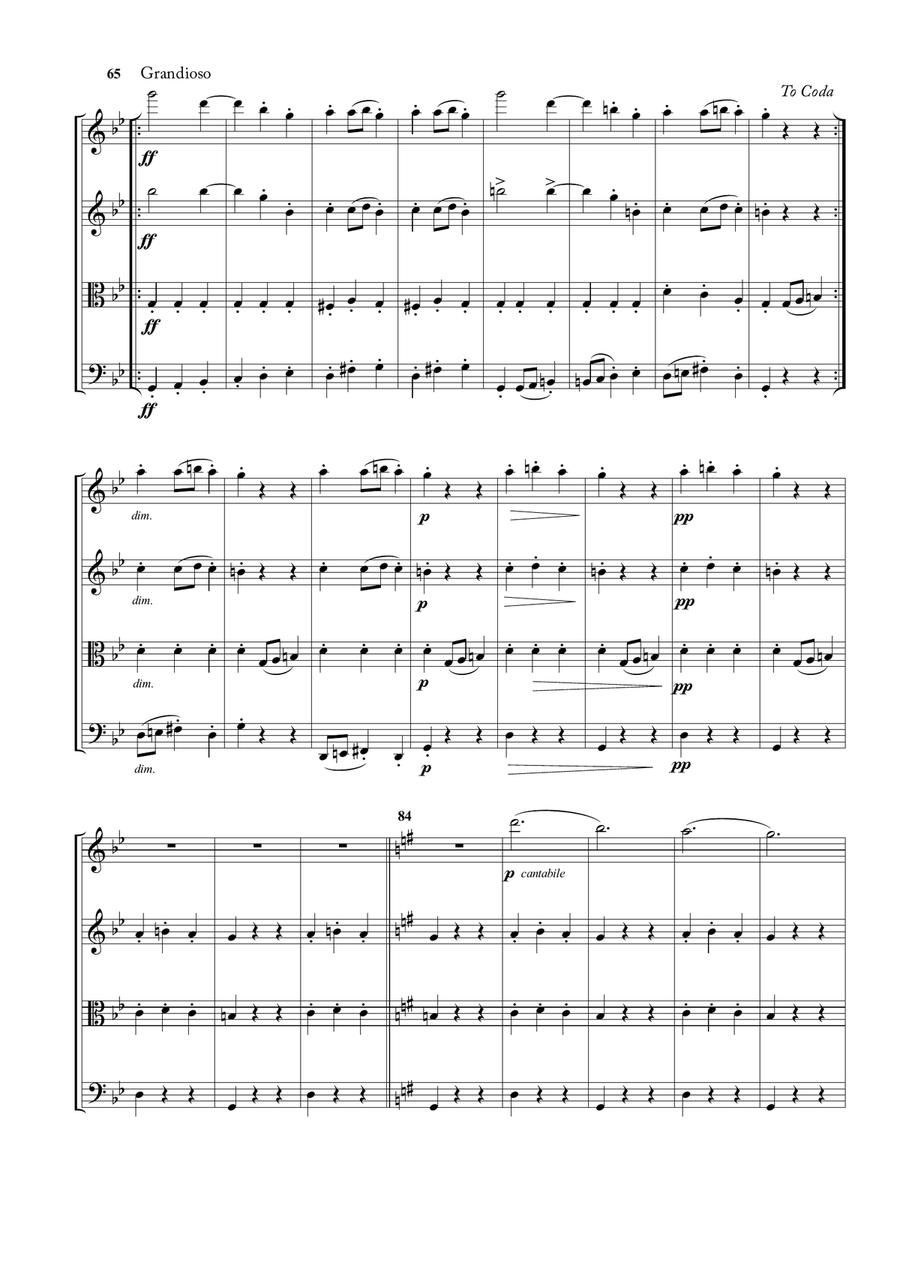 Slavonic Dances No. 8 Op. 46 for String Quartet String Quartet scores gallery preview page 4