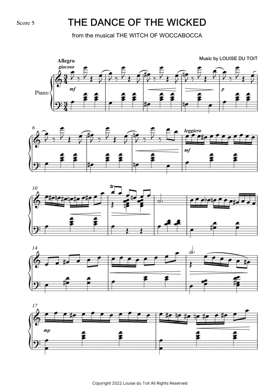 The Witch of Woccabocca - The Dance of the Wicked Piano Solo scores gallery preview page 1