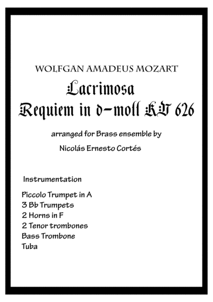 Lacrimosa from Mozart' s Requiem for Brass Ensemble image number null