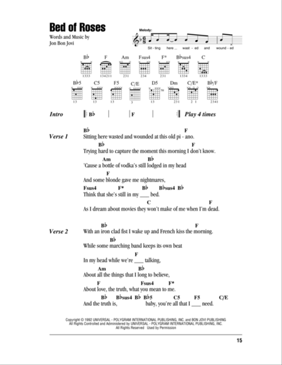 Bed Of Roses Bed Of Roses Acoustic Guitar scores gallery preview page 1